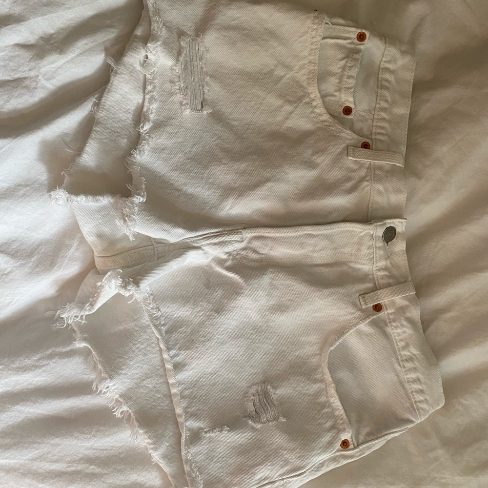 Levi’s White Jean Shorts